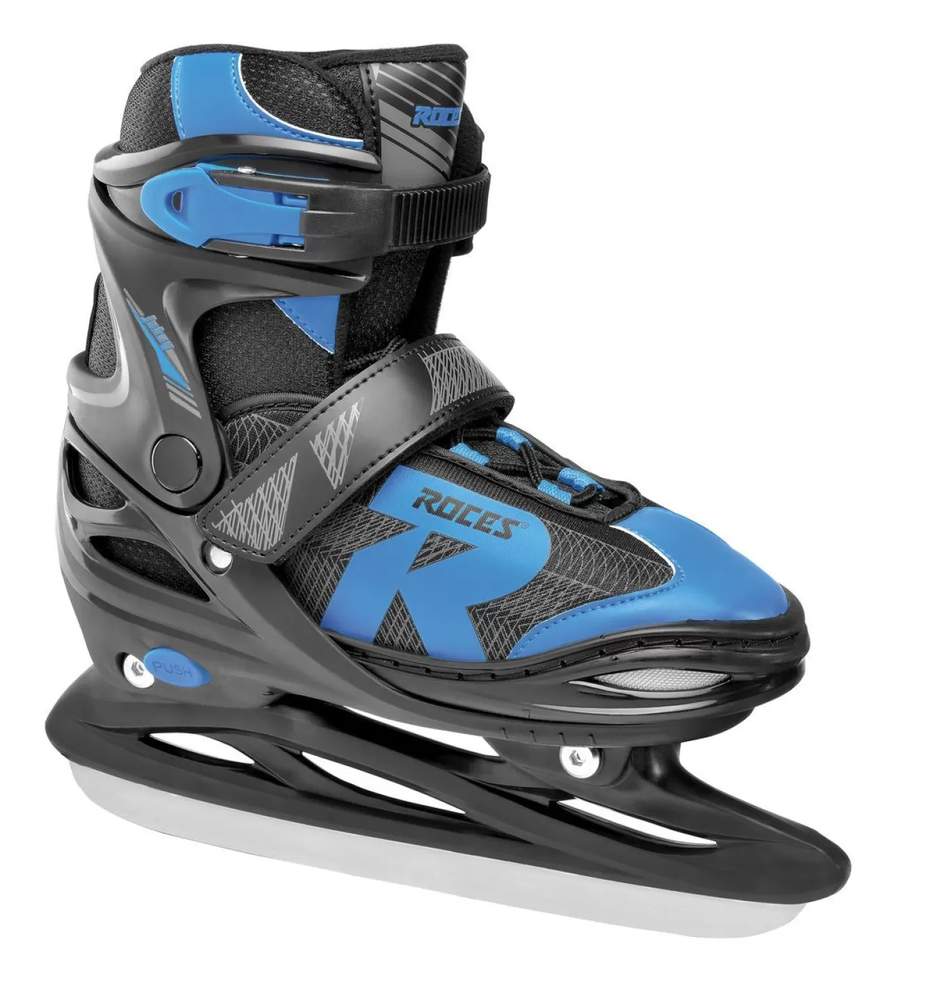 New Adjustable Ice Skate For Kids-Mod. Jokey Ice 2.0 Boy Black-Astro Blue Ice Skates