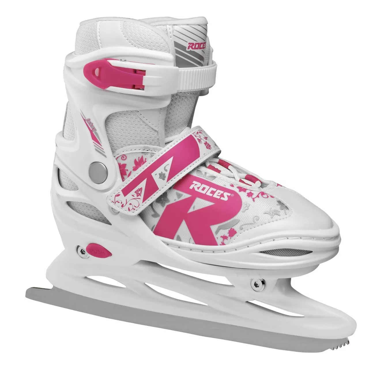 Sale Adjustable Ice Skate For Kids-Mod. Jokey Ice 2.0 Girl White-Fuchsia Ice Skates